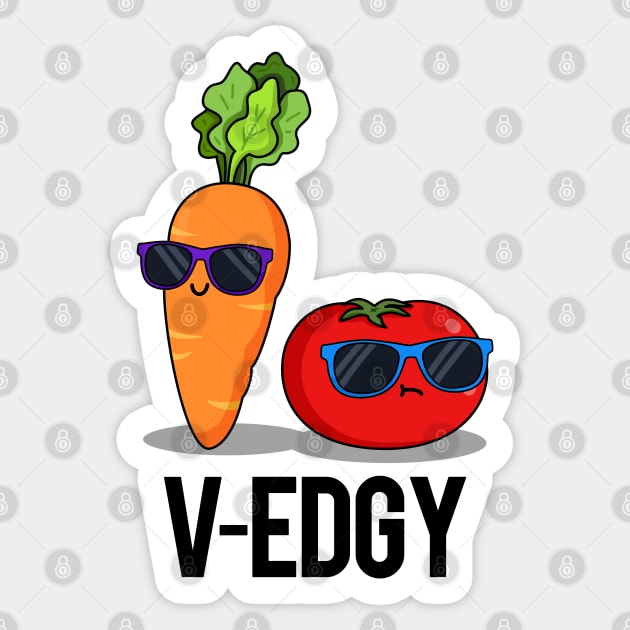 V-Edgy Cute Veggie Pun Sticker by punnybone